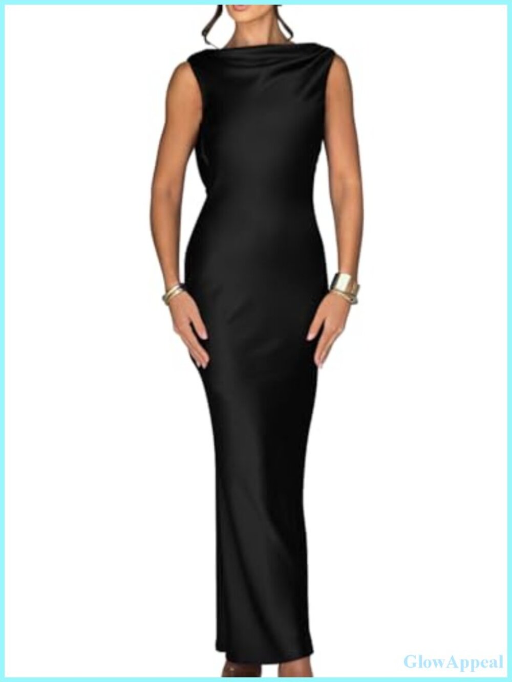 Elegant Sleeveless High Neck Tie Backless Maxi Dress Cocktail Wedding Guest